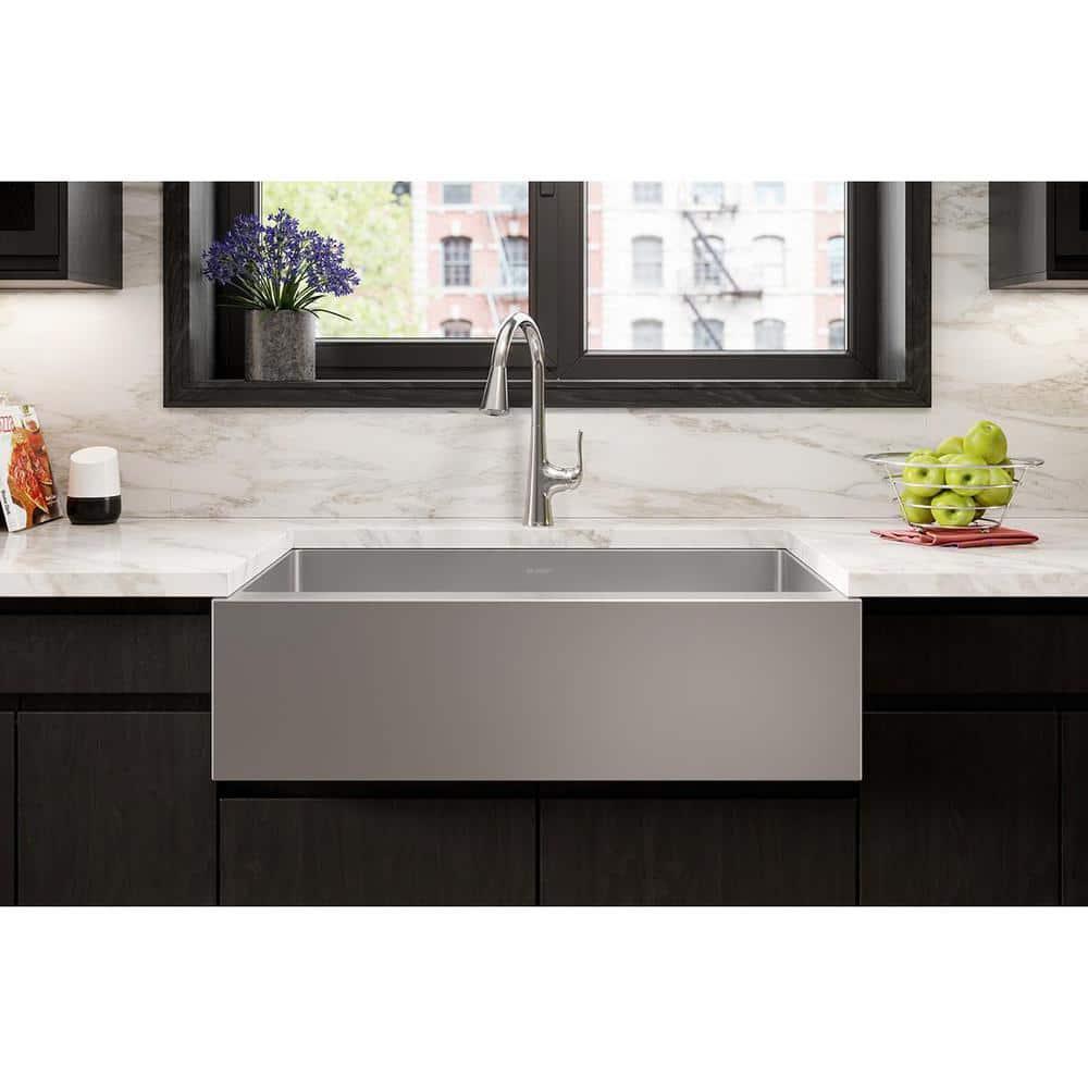 36" L x 20" W Double Basin Farmhouse Kitchen Sink