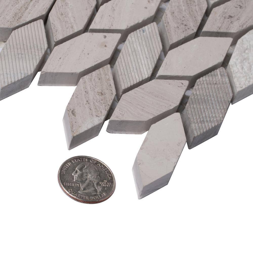 11.8" x 12" Marble Novelty Mosaic Wall & Floor Tile