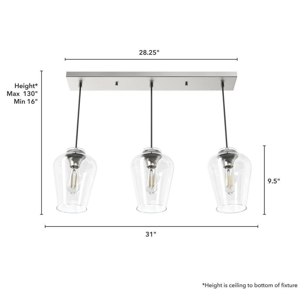 Hunter Fan Company 19725 Vidria Cluster Pendant, Brushed Nickel