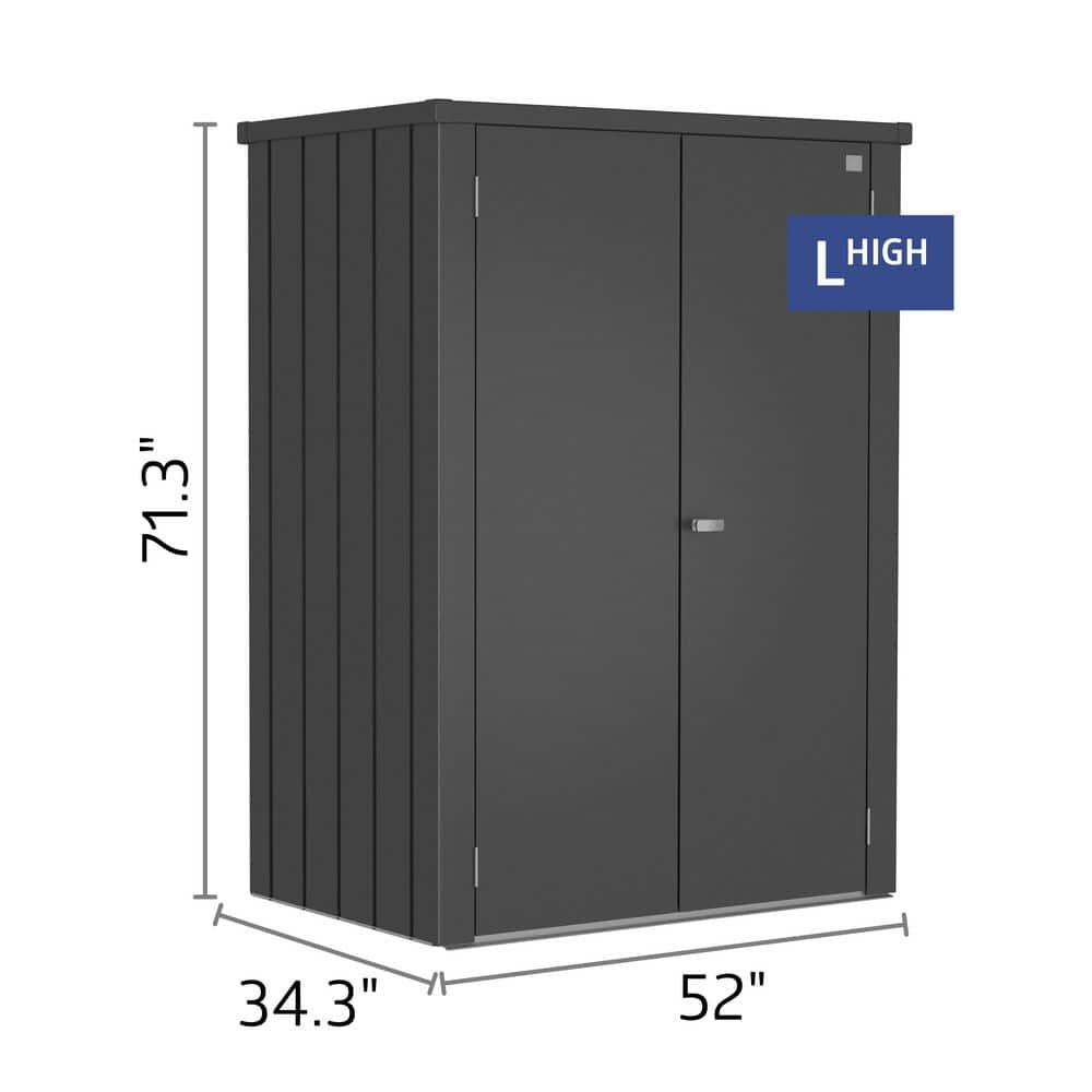 Biohort Biohort Romeo 4 ft. 3 in. W Metal Vertical Tool Shed in Dark Gray