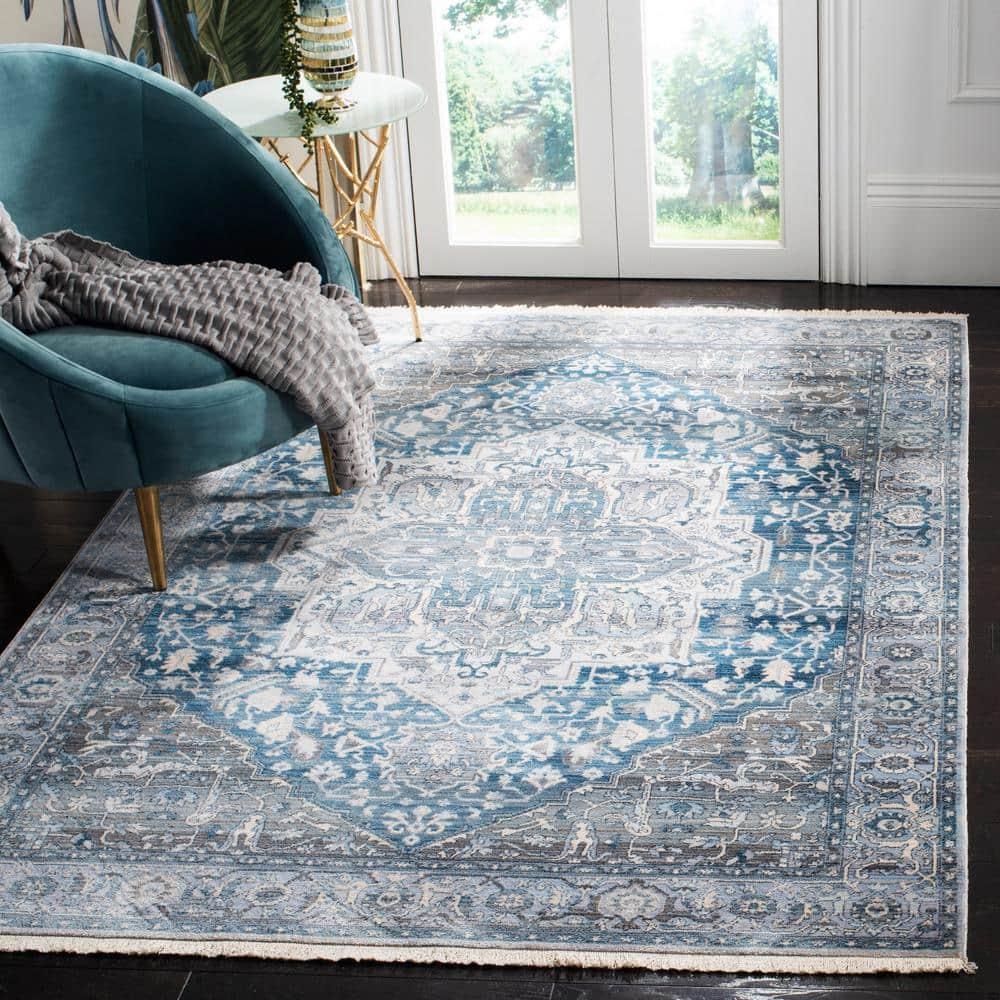 Vintage Persian VTP479 Power Loomed Indoor Area Rug - Charcoal/Blue - 4'x6' - Safavieh