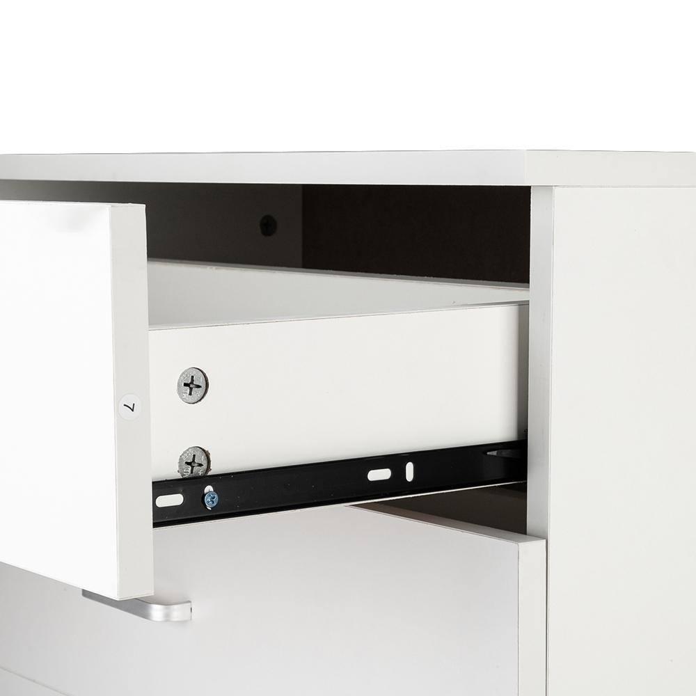 White Drawer Chest, Wood Dresser with 3 Drawer, Drawer Cabinet Storage Drawer Unit, Nightstand for Bedroom