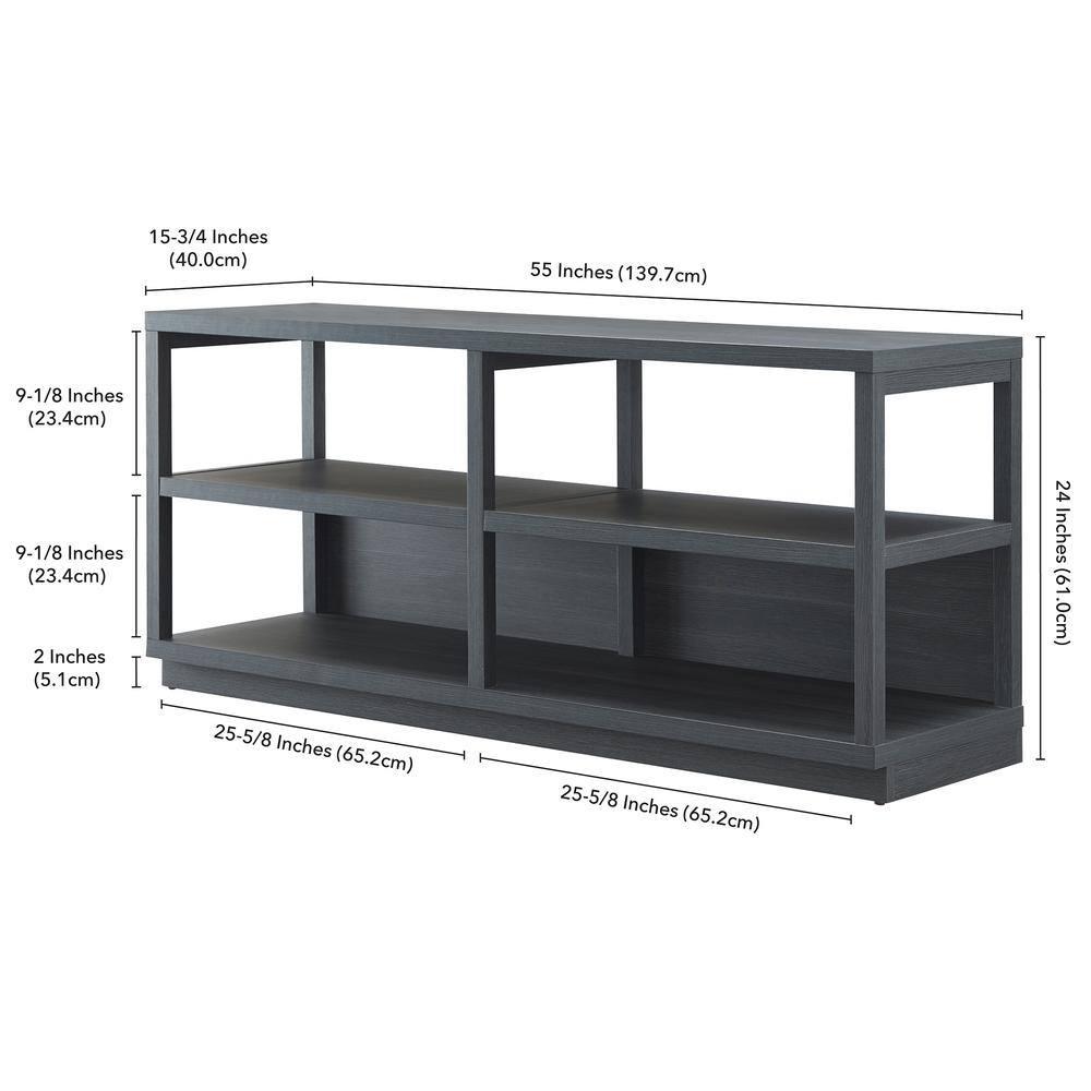 Evelyn&Zoe Thalia Rectangular TV Stand for TV's up to 60", Charcoal Gray