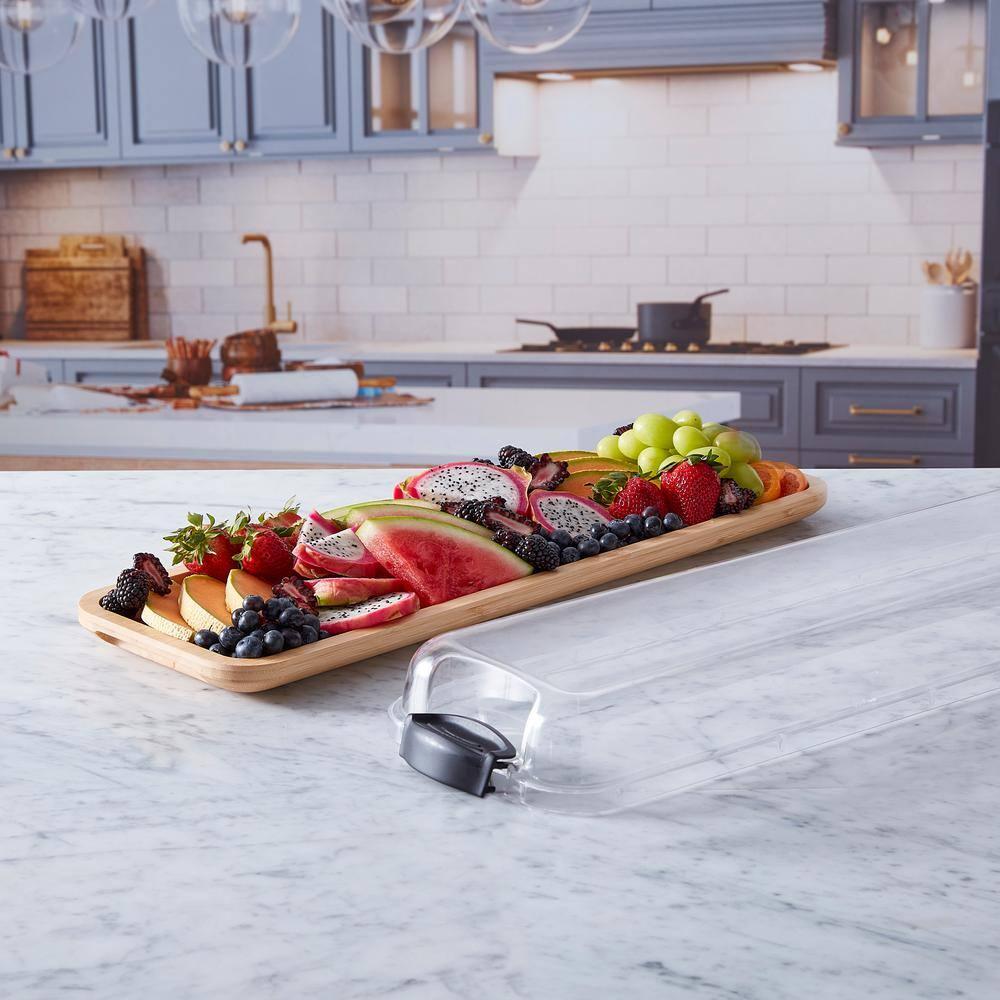 Farberware Farberware Build-A-Board 11 x 14 in. Bamboo Charcuterie Board With Locking Lid
