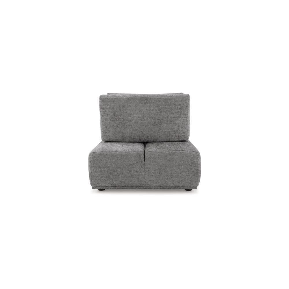 HOMES: Inside + Out Povoa Modern Modular Trapezoidal Armless Chair Chenille with Extendable Backrest Gray