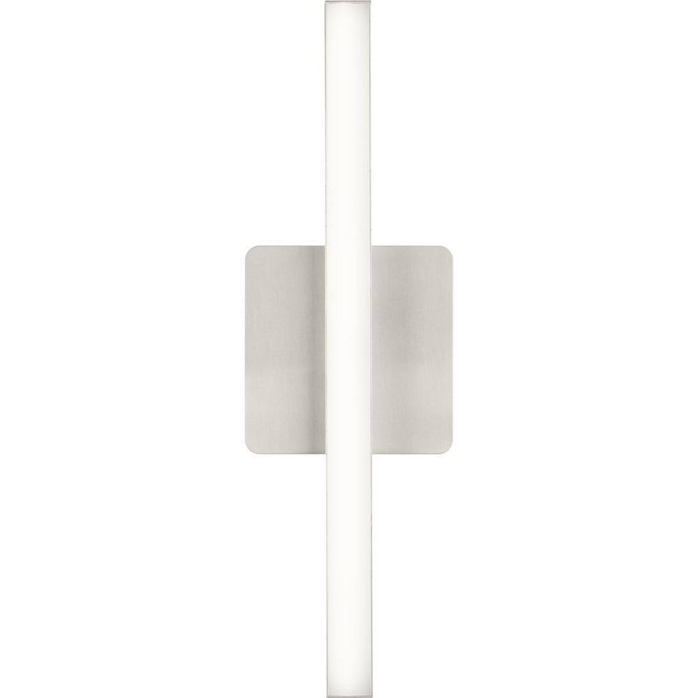 Progress Lighting Phase 4 1-Light LED Linear Vanity Light, Brushed Nickel, Rectangular Acrylic Shade