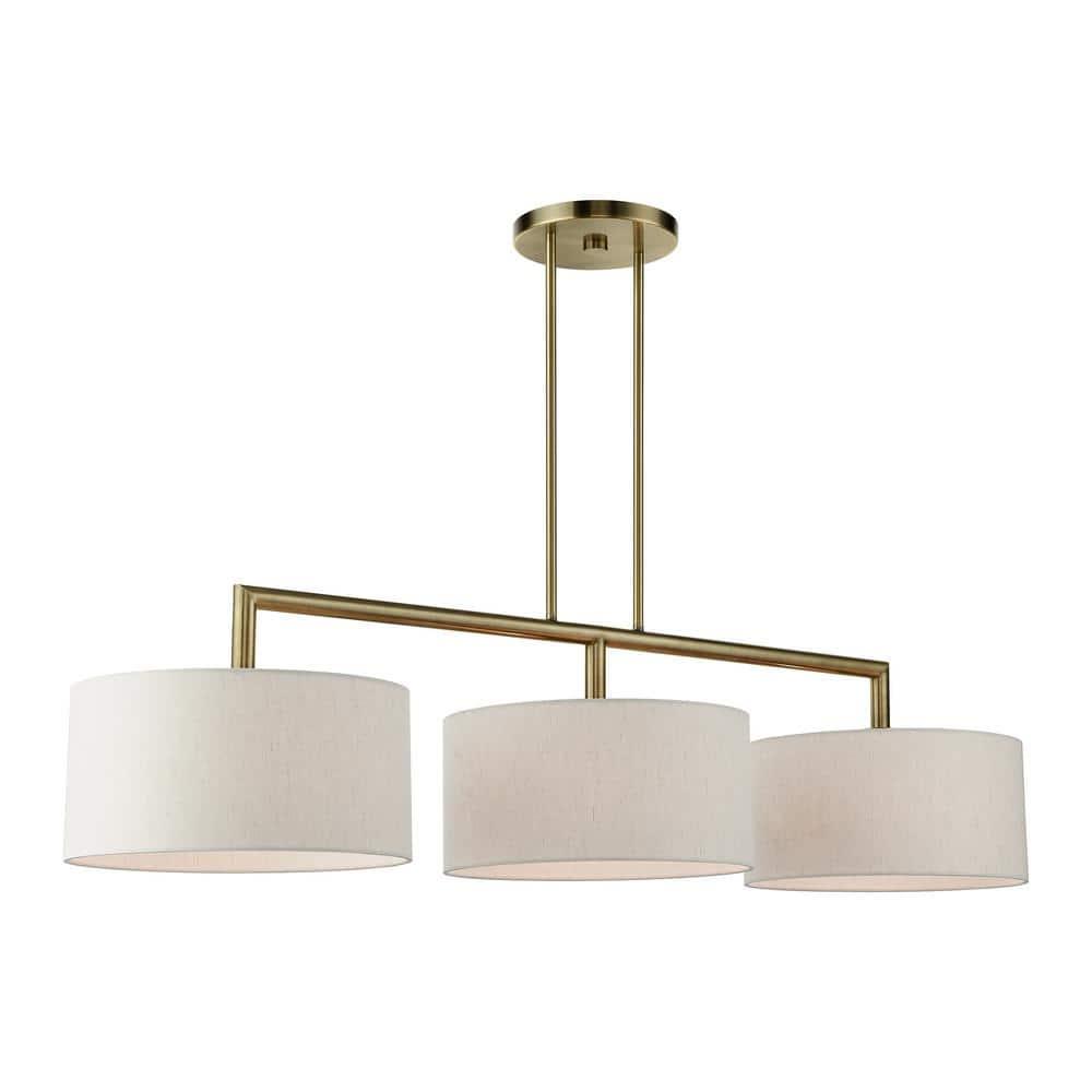 Livex Lighting Meridian 3 - Light Chandelier in  Antique Brass
