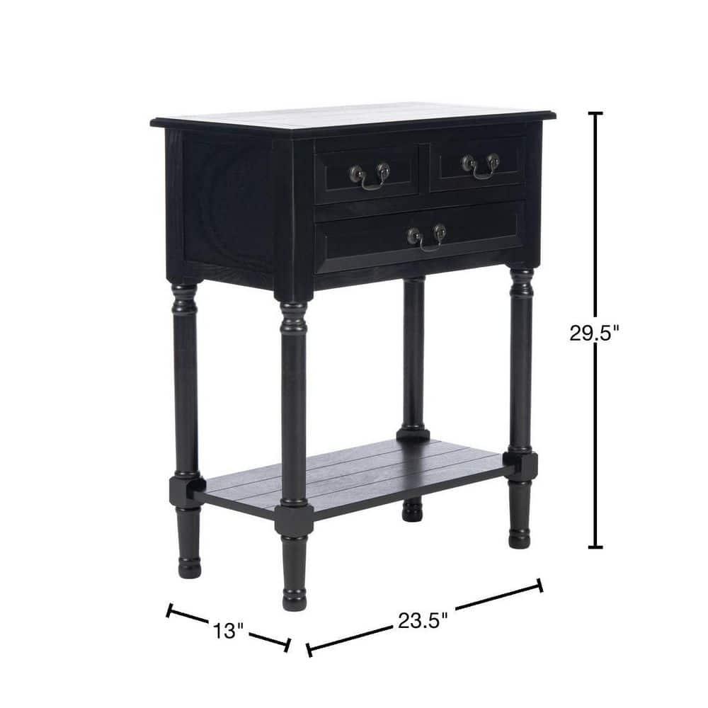 Primrose 3 Drawer Console Table - CNS5707B - Black - Safavieh