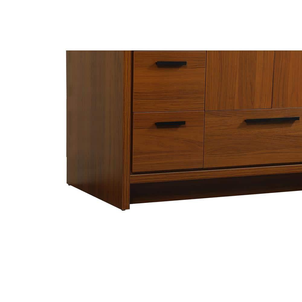 Elegant Decor Wyatt 48" Aluminum Alloy and MDF Single Bathroom Vanity in Teak