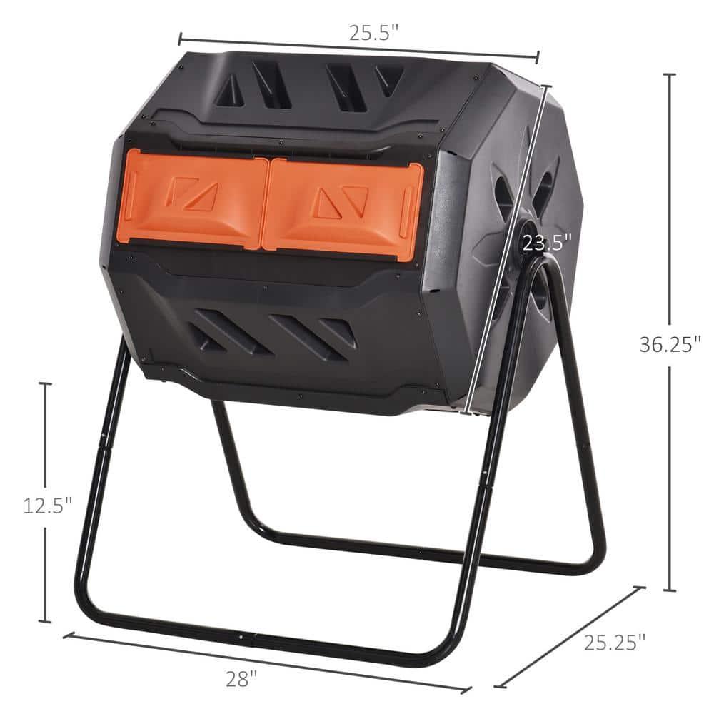 Outsunny 42.3 Gallons Outdoor Tumbler Composter with Latching Lid