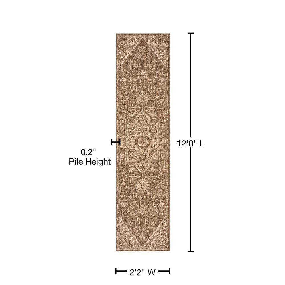 Beach House BHS138 POWER LOOMED Indoor/Outdoor Runner Rug - Cream/Beige - 2'2"x12' - Safavieh