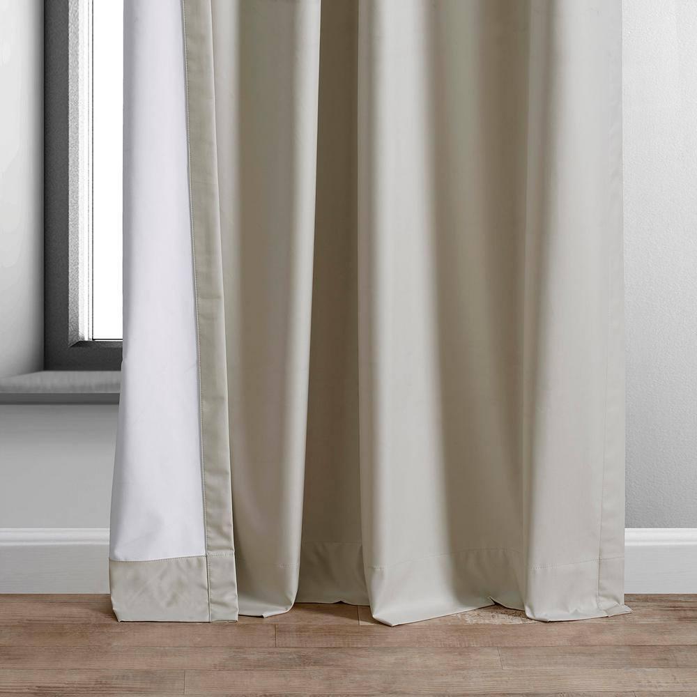 Dark Ivory Essential Polyester 50 in. W x 96 in. L Rod Pocket 100% Blackout Curtain (Single Panel)