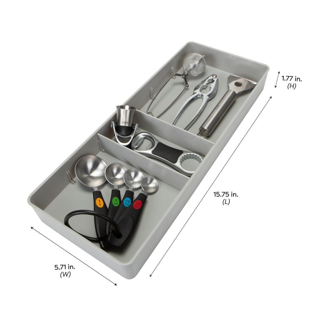 Kitchen Details Adjustable Drawer Organizer in Grey