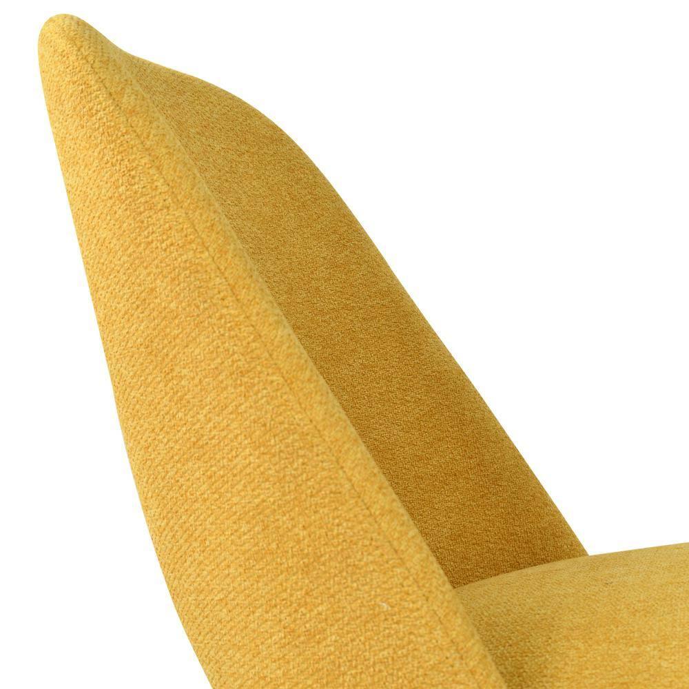 Edwin 21.6" Wider Seat Yellow Upholstered Dining Chairs Set Of 2,Modern Kitchen Armless Dining Chair With Black Metal Legs-Maison Boucle