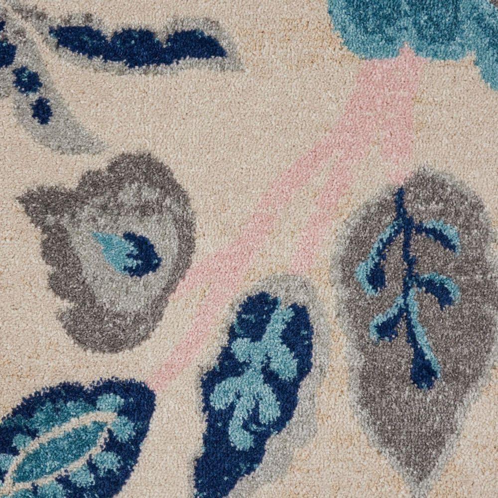 Nourison Tranquil 8' X 10' Ivory/Light Blue Area Rug French Country Eclectic Floral by Nourison