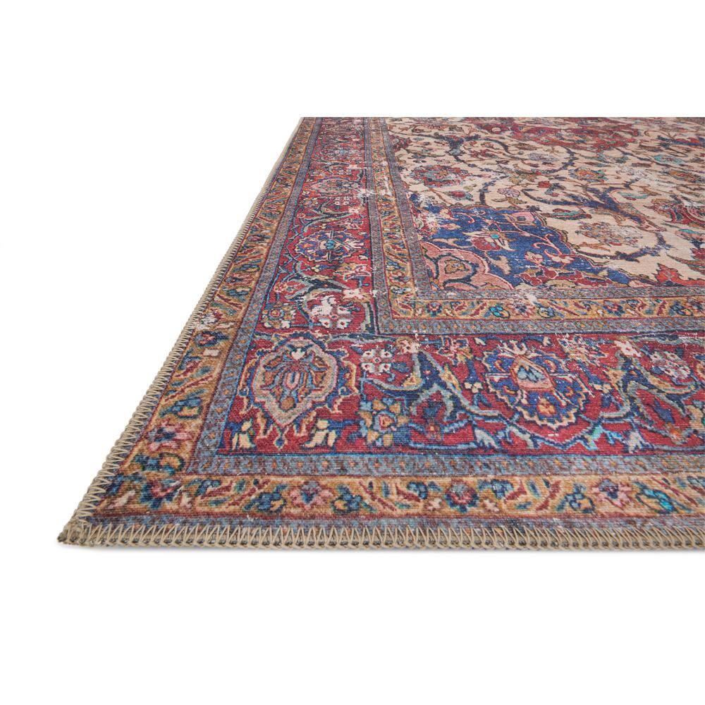Hand-Knotted Sand and Multi Oriental Synthetic Area Rug 5' x 7'