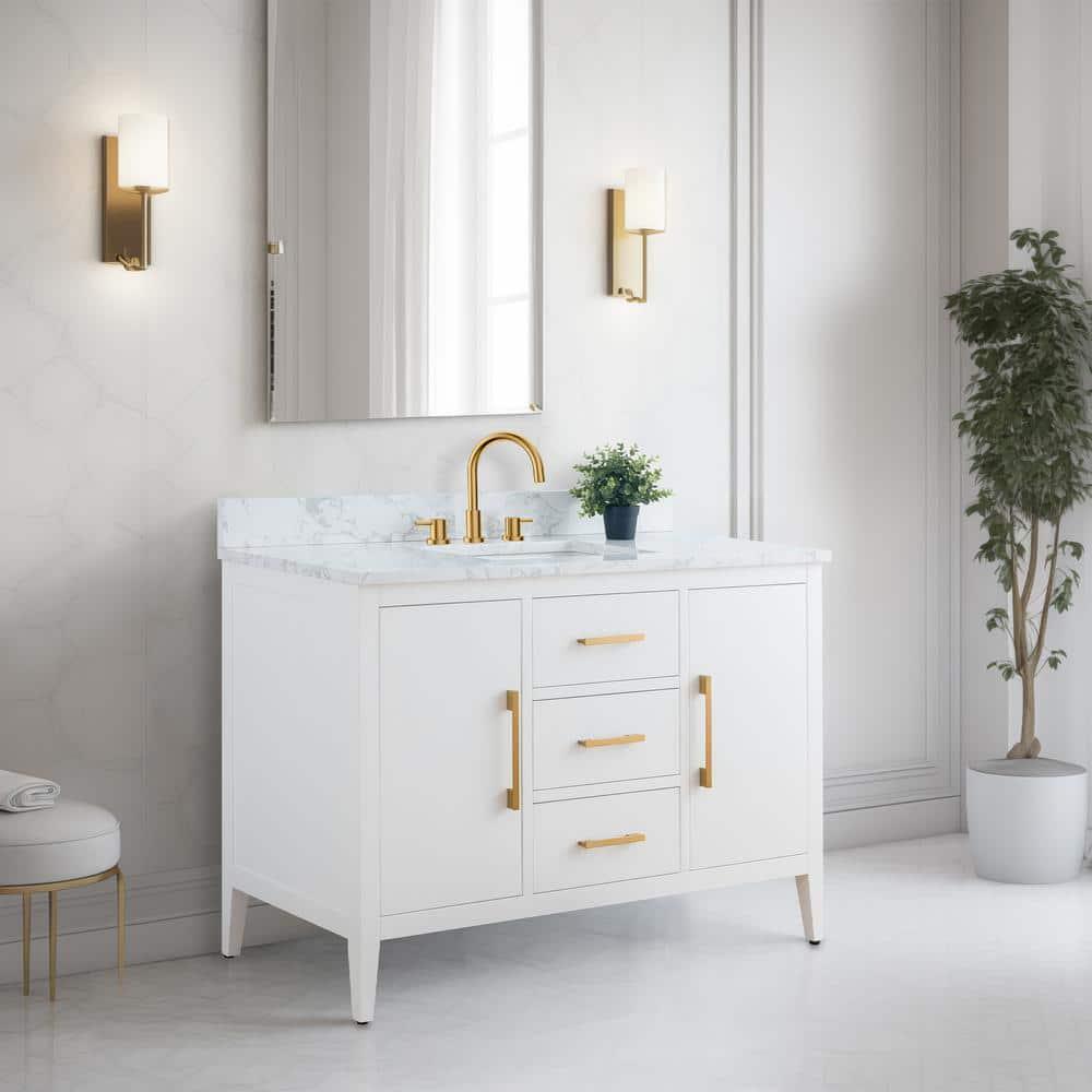 48'' Single Bathroom Vanity with Engineered Marble Top