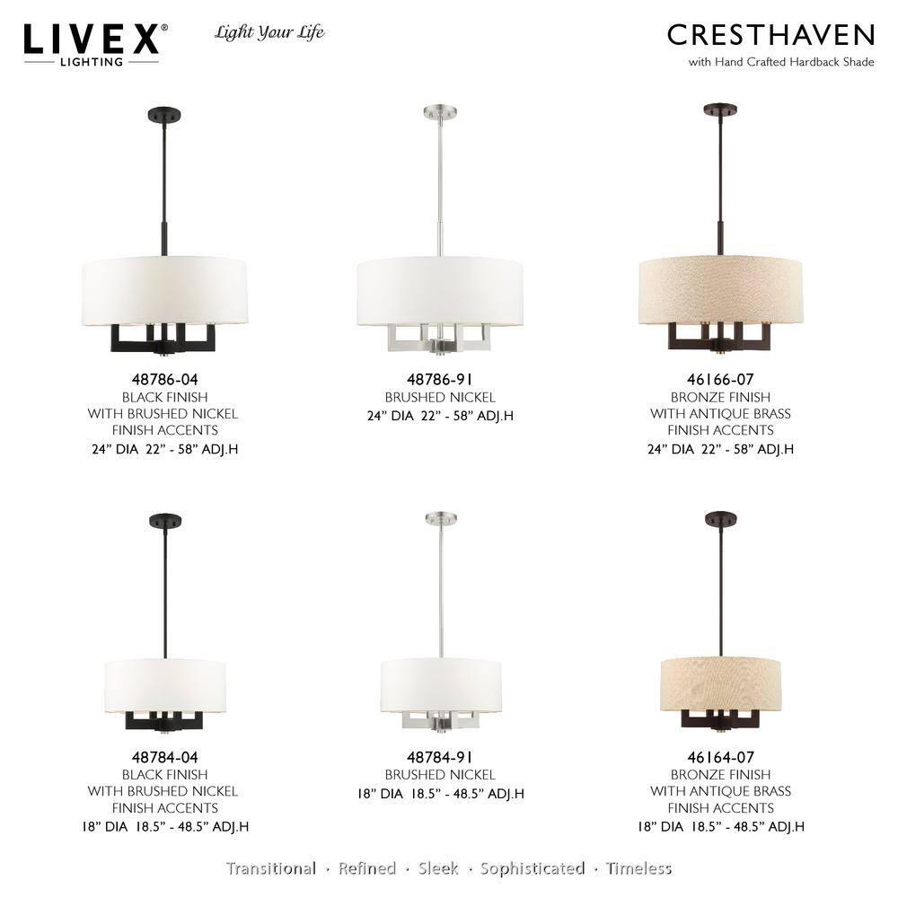 Livex Lighting Cresthaven 4 - Light Chandelier in  Black