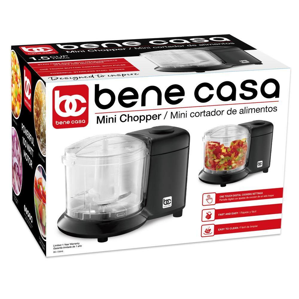 1.5-Cup Single Speed Black Mini Food Chopper Slicer