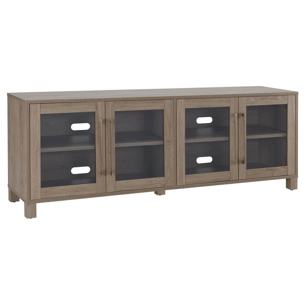 Evelyn&Zoe Quincy Rectangular TV Stand for TV's up to 75", Antiqued Gray