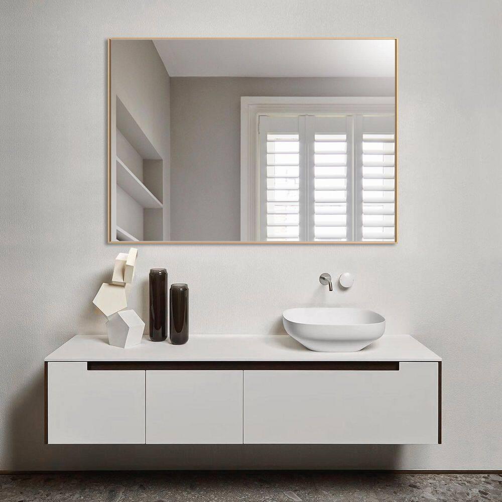 Ledel Modern & Contemporary Rectangle Bathroom Vanity Mirror Metal Framed Wall Mirror