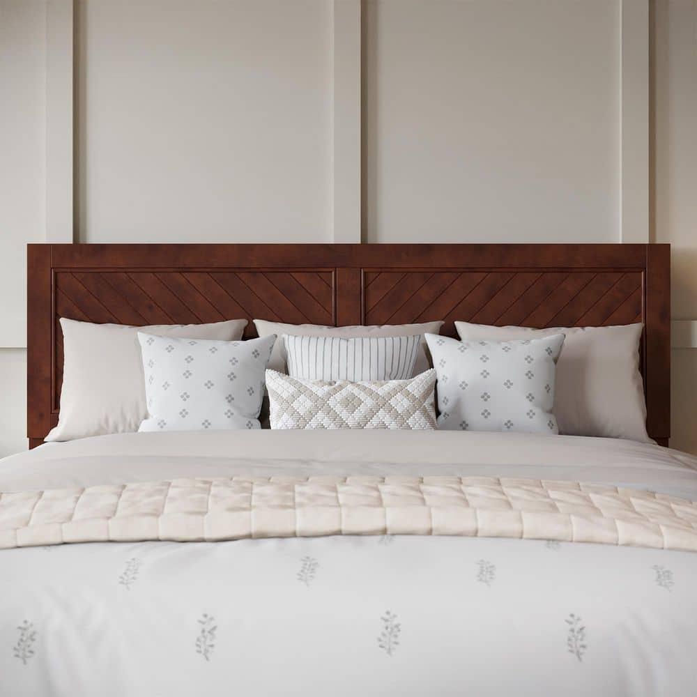 AFI Canyon Walnut Solid Wood Foundation Bed Frame with Matching Footboard, King