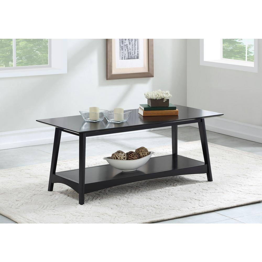 Convenience Concepts Alpine Coffee Table with Shelf, Black