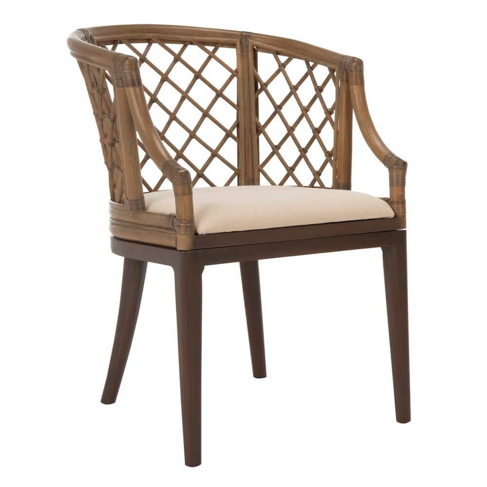 Carlotta Arm Chair - SEA4013 - Greige/White - Safavieh