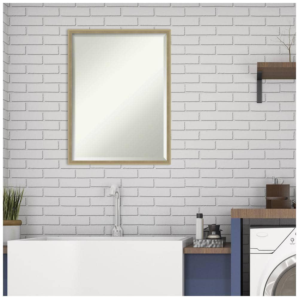Elegant Bronze & Gold Wood Bathroom Vanity Mirror 19x25