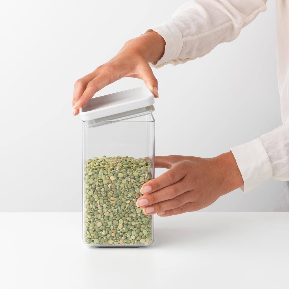 Light Gray BPA-Free Stackable Plastic Kitchen Canister Set