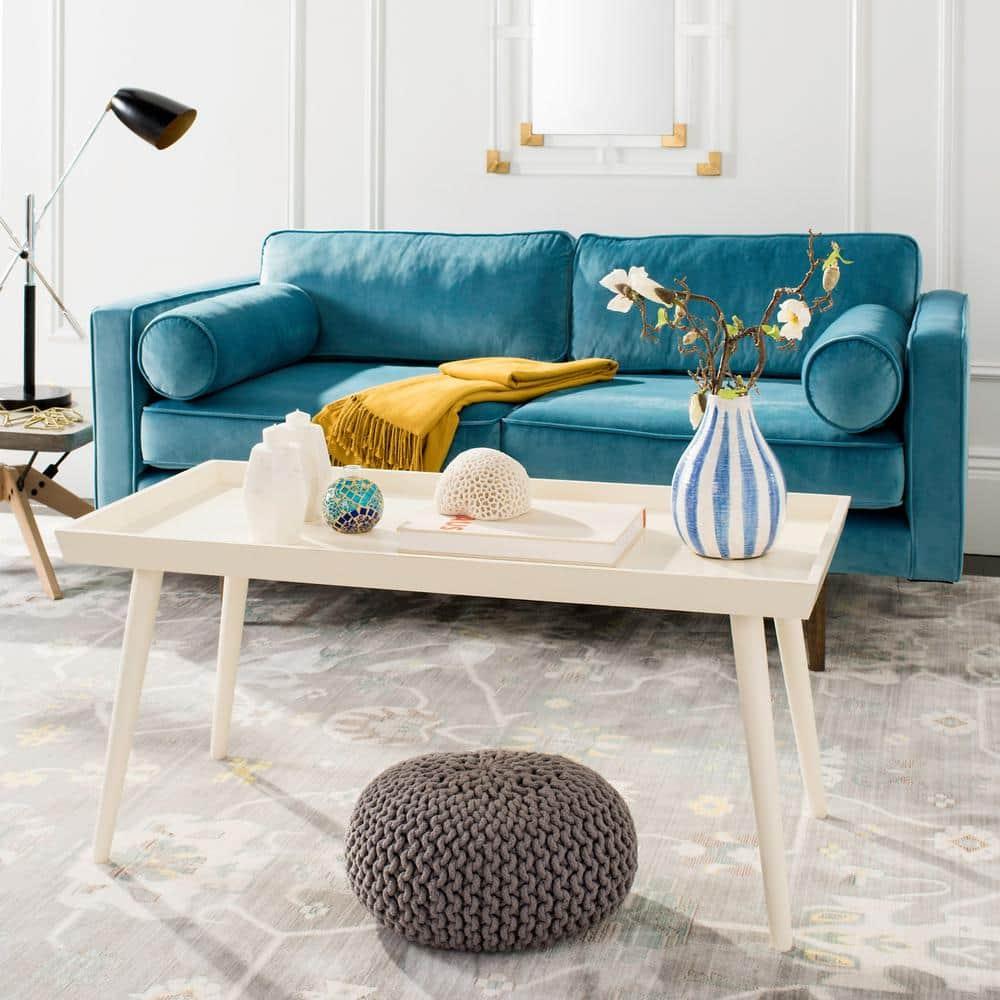 Nonie Coffee Table With Tray - Vintage White - Safavieh