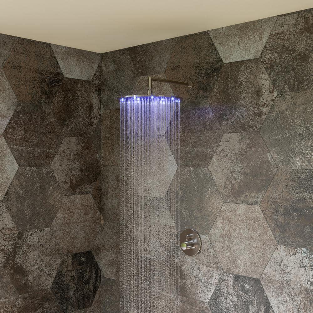 Rain Fixed Shower Head 1.8 GPM GPM with Temperature-based LED