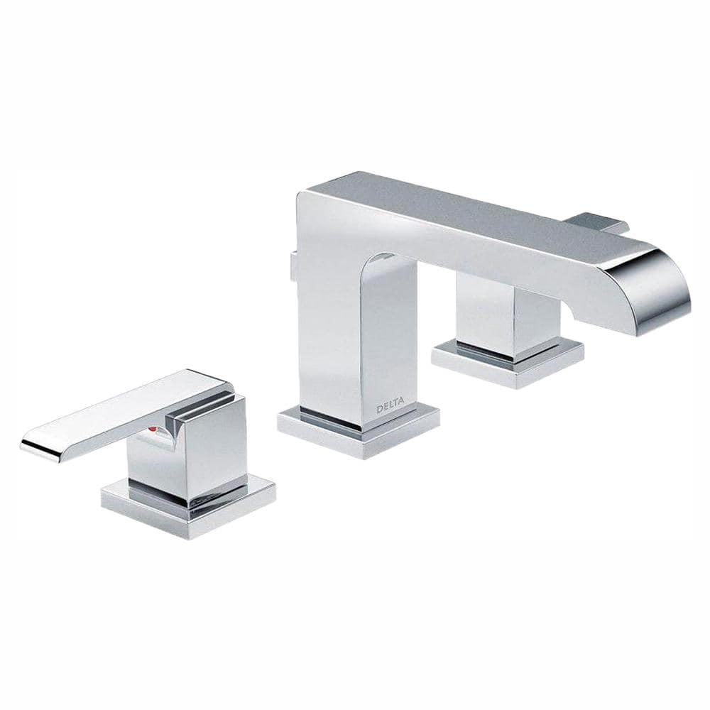 Ara Widespread Bathroom Faucet 3 Hole, 2-handle Bathroom Sink Faucet with Drain Assembly