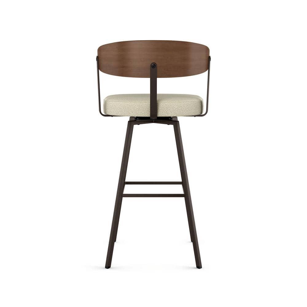 Amir Swivel Counter & Bar Stool with Wooden Back