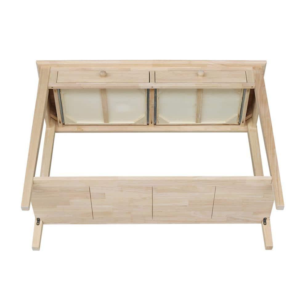 International Concepts Spencer Server-Wood: Hardwood Entryway Table with Drawers & Fixed Shelf