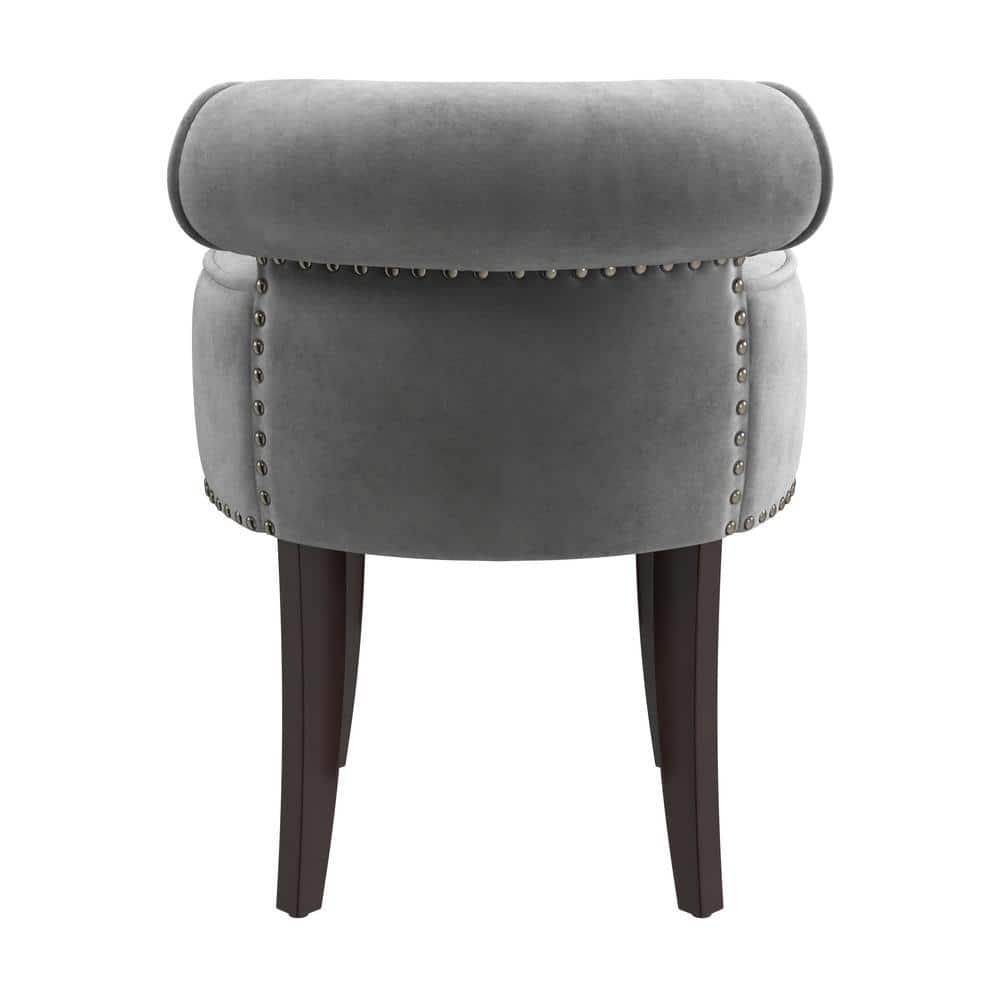 22.5" Lena Wood and Upholstered Vanity Stool Gray - Hillsdale Furniture