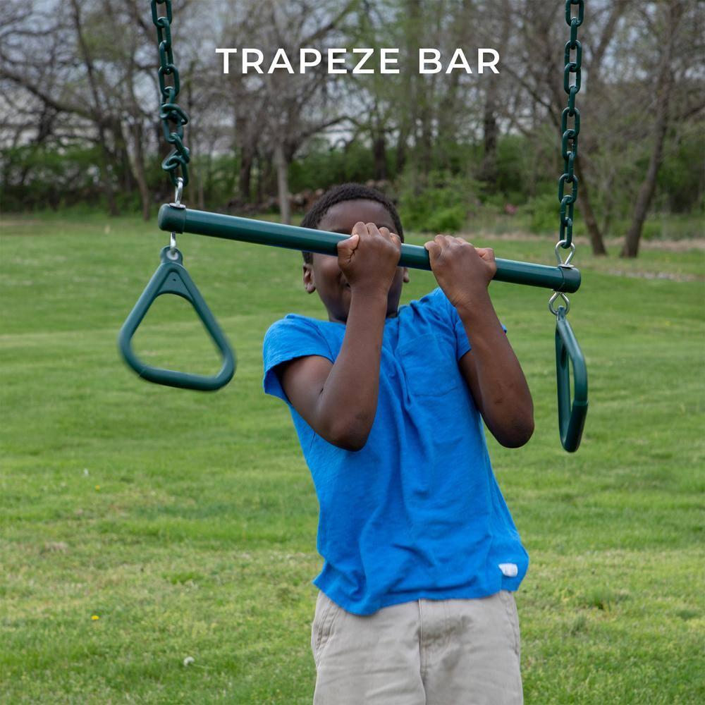 Backyard Discovery Big Brutus Galvanized Steel Swing Set, 2 Belt Swings, 1 Trapeze Bar