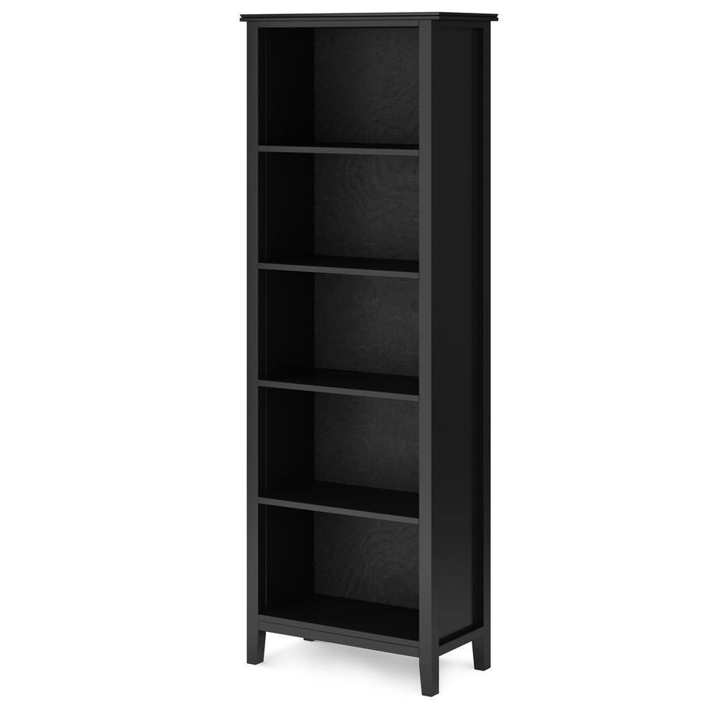 Simpli Home Artisan SOLID WOOD 72 inch x 26 inch Contemporary 5 Shelf Bookcase in Black