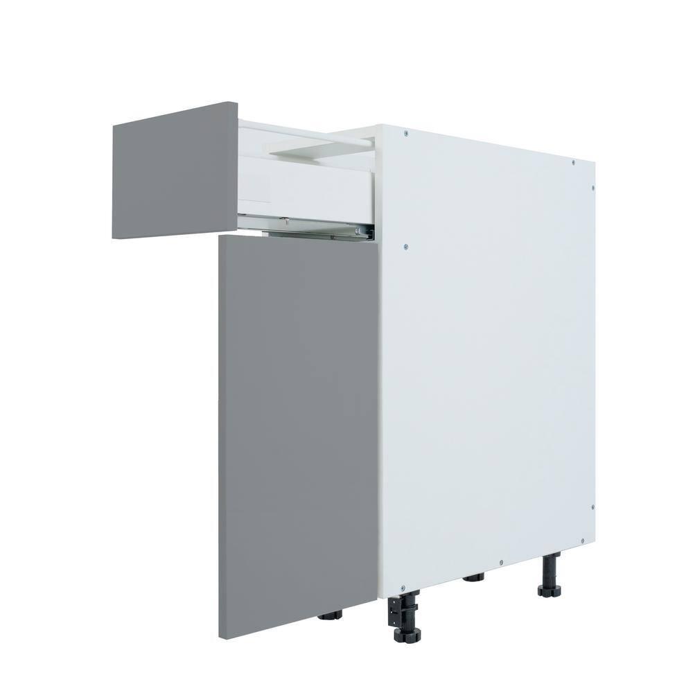 Cambridge Ready to assemble Matte Gray Base Kitchen Cabinet,1 Drawer