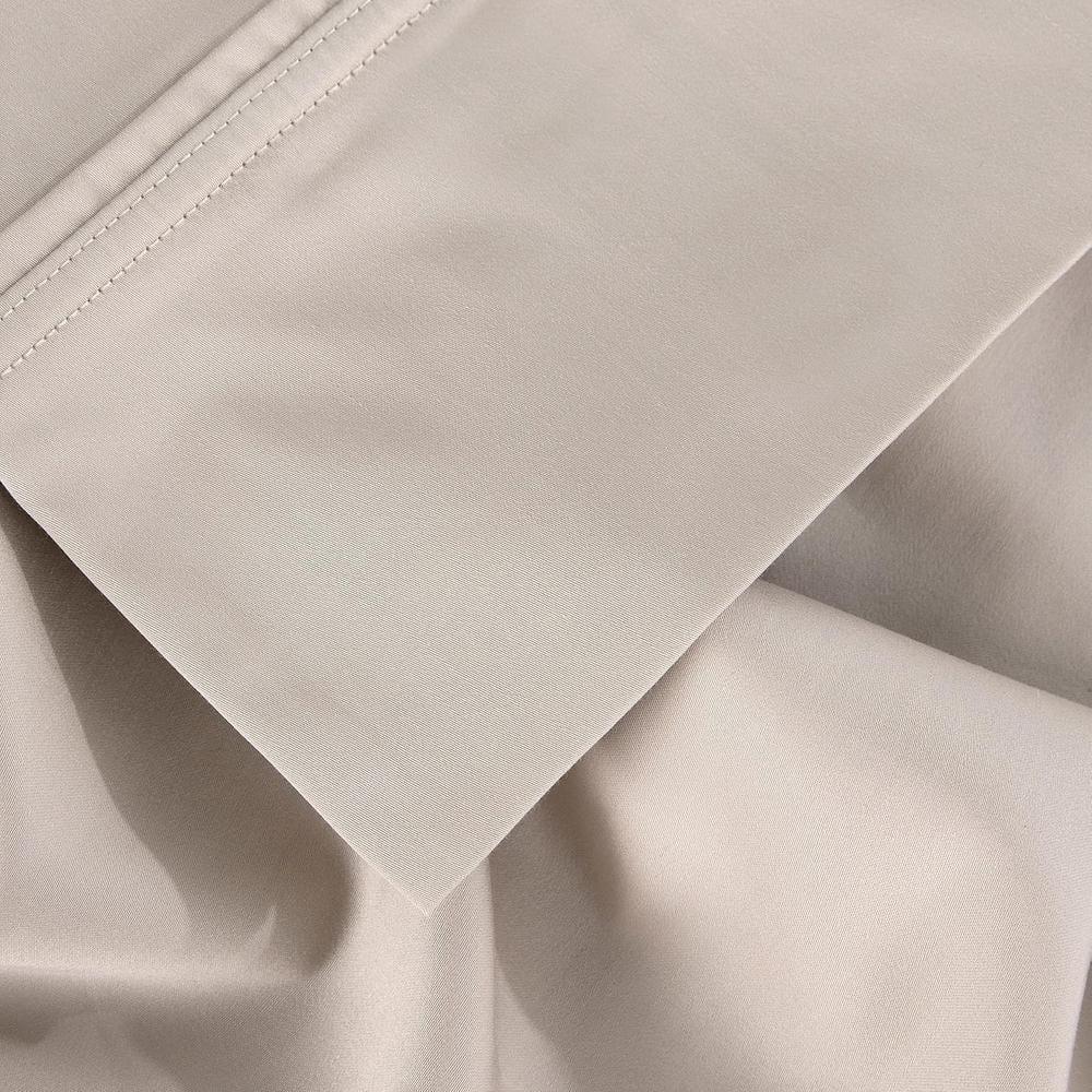 Bedgear Split Head Queen Hyper Cotton Sheet Set Medium Beige: Rayon Bamboo Blend, Moisture-Wicking, Climate Control Treatment
