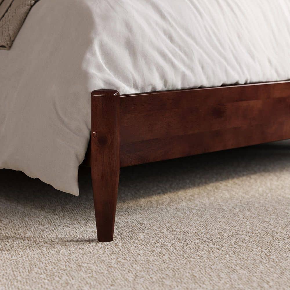 AFI Charlotte King Solid Wood Low Profile Platform Bed, Walnut