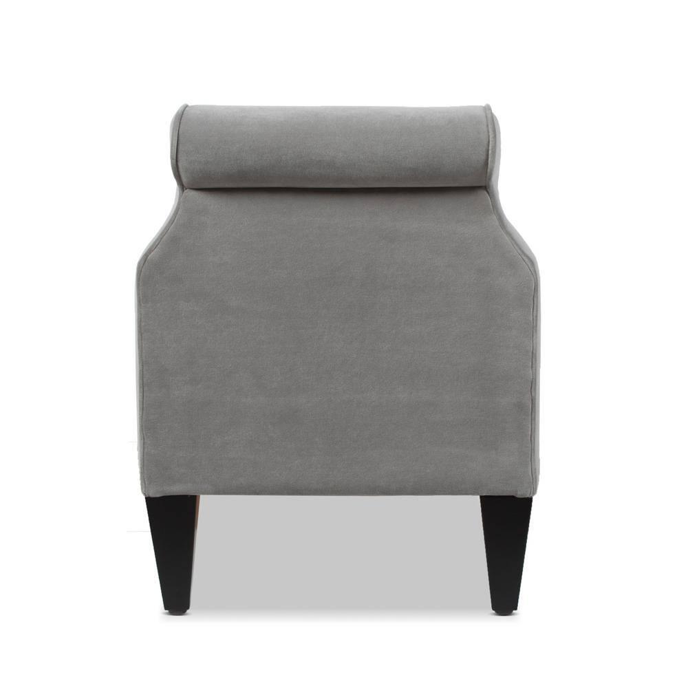 Jacqueline Tufted Roll Arm Storage Bench Grey