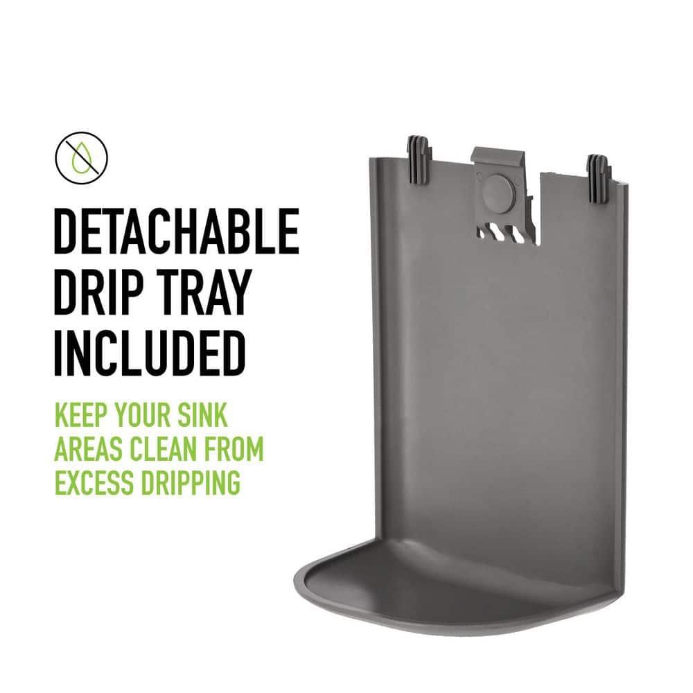 Alpine Industries 1200 ml. Wall Mount Automatic Gel Hand Sanitizer Soap Dispenser in White with Drip Tray (2-Pack)