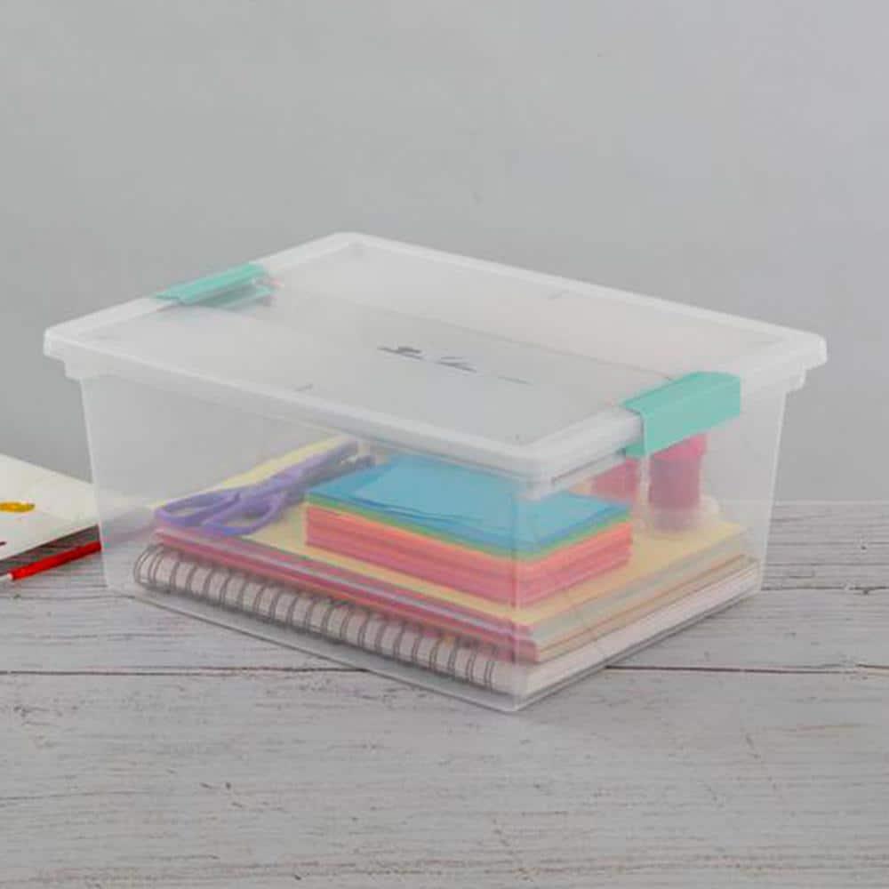 Sterilite Sterilite Plastic Stackable Storage Bin w/Clear Latch Lid (Set of 6)