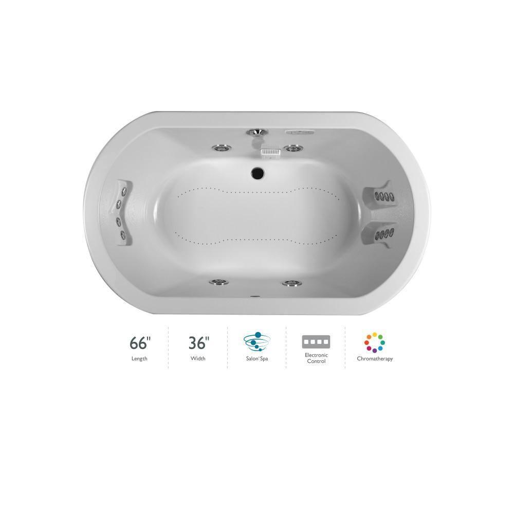 Anza™ Salon Chromatherapy 66" x 36" Drop in Combination Bathtub