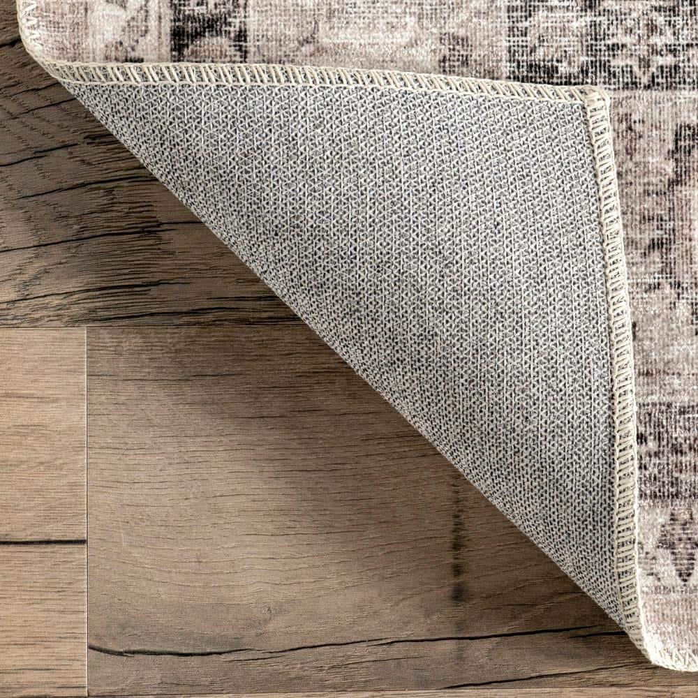 Nuloom Davi Faded Spill Proof Treated Pet Friendly Premium Machine Washable Area Rug, 3' x 5', Stone