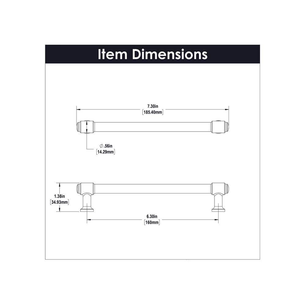 Piper Kitchen Cabinet Handles, Drawer Pulls for Cabinet, 6-5/16" (160mm)