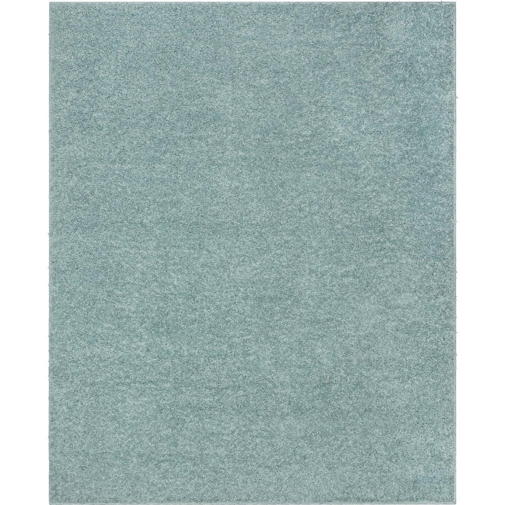 Papastamelos Basics Emerson Plain Textured Seafoam Green Shag Area Rug