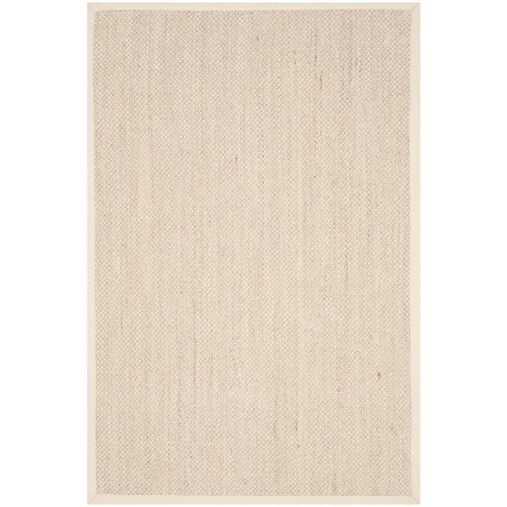SAFAVIEH Natural Fiber Kentigern Border Seagrass Area Rug, Marble/Beige, 2'6" x 4'