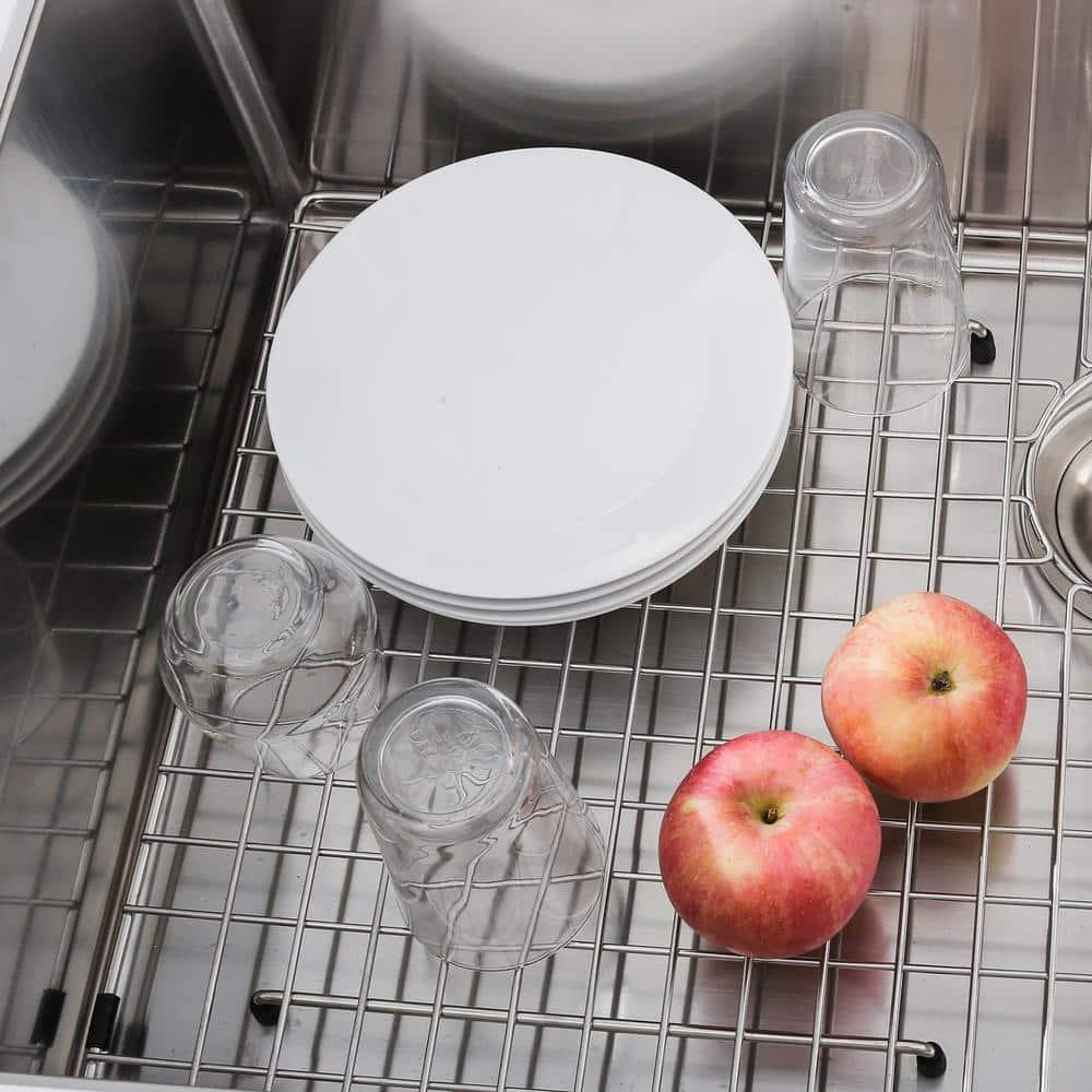 16.46-in x 12.52-in Center Drain Stainless Steel Sink Protector